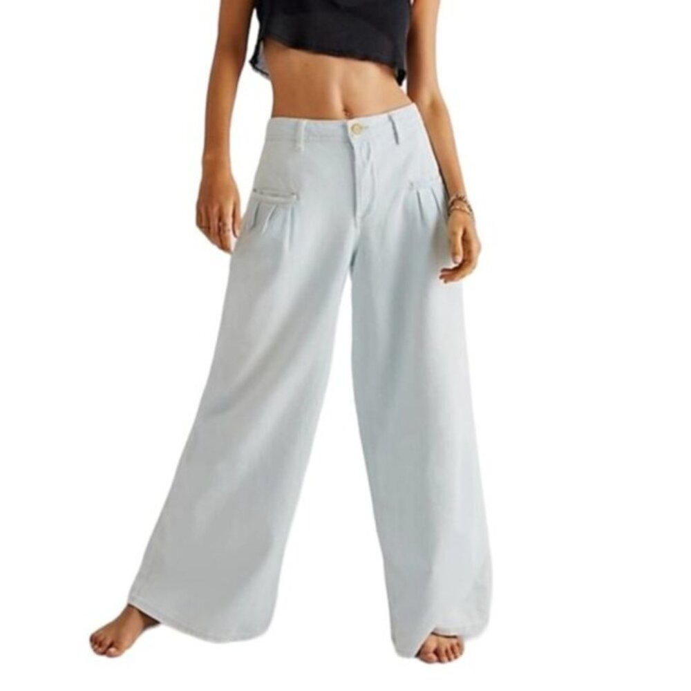 065 Free People Charlie Wide-Leg Jeans New without Tags Sizes 28/29 Avail - Picture 2 of 6